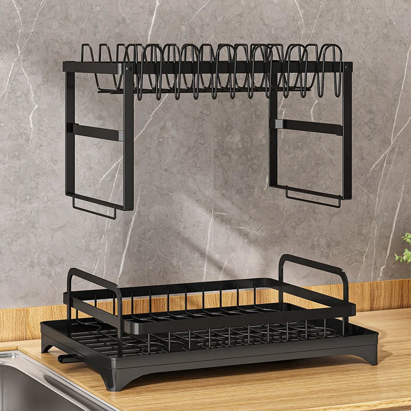 Hign-concerned Double-Layer Bowl And Dish Storage Racks
