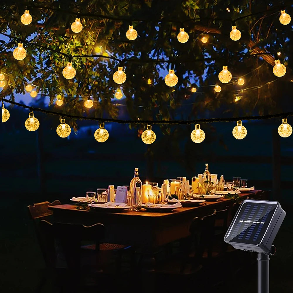 WELPUR Solar Bubble Ball String Lights Outdoor 8 Modes