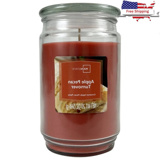 XMSJ Apple Pecan Scented Candle Glass Jar Warm Spiced Aroma