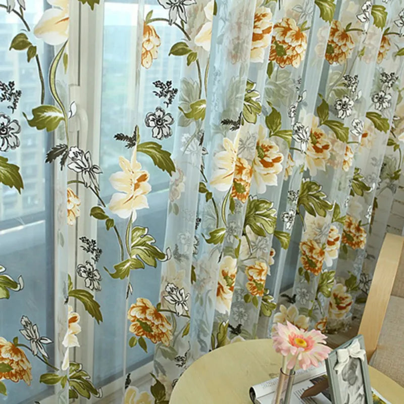 Guangdong Window Curtains 3D Panel Tulle Sheer Living Room