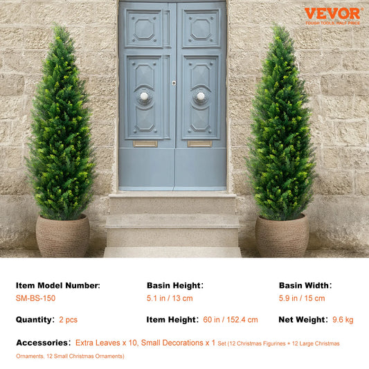 SucceBuy Artificial Cedar Topiary Tree For Home And Outdoor