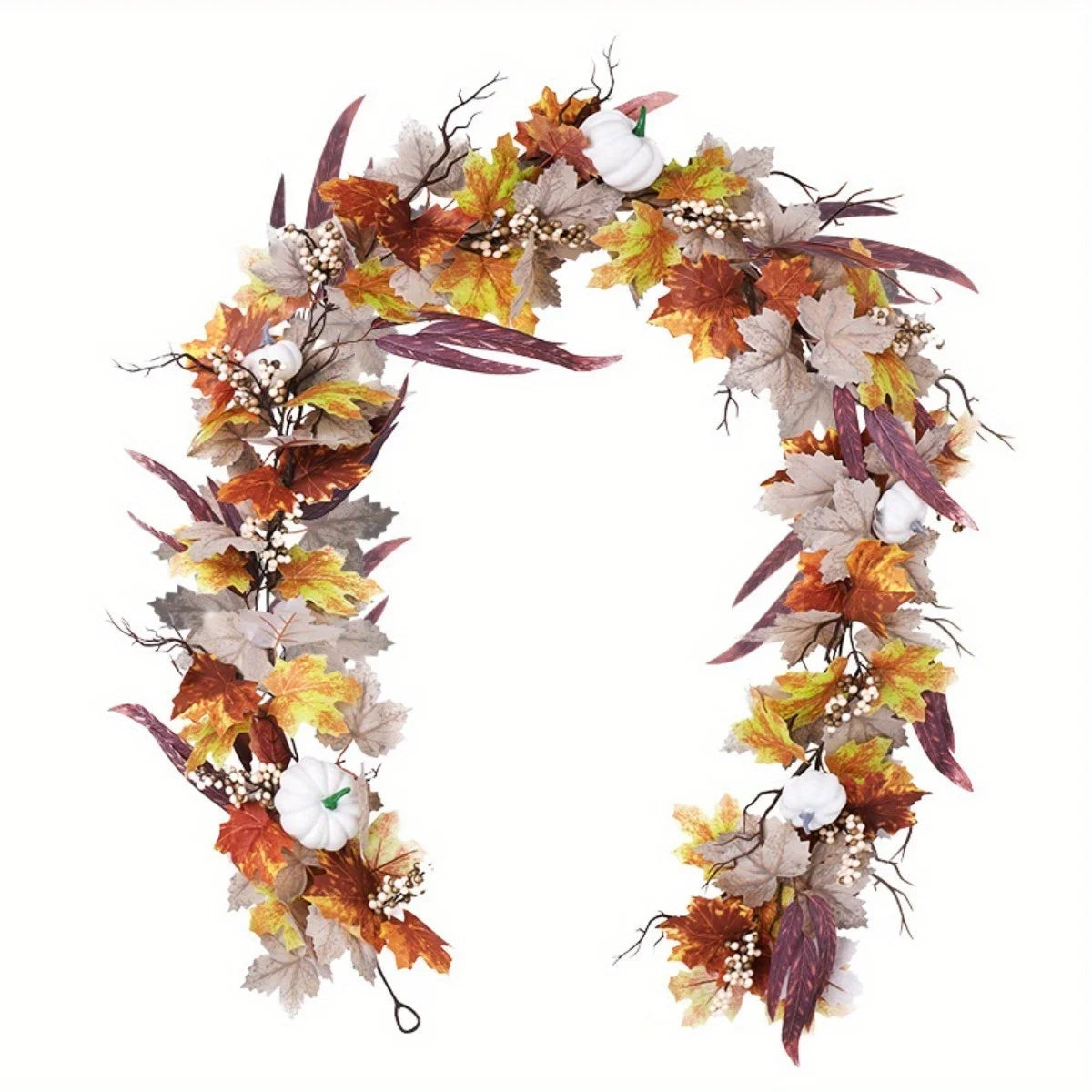 CN Zhejiang Fall Maple Leaves Pumpkin Garland for Thanksgiving