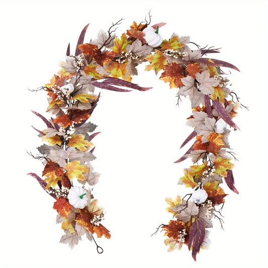 CN Zhejiang Fall Maple Leaves Pumpkin Garland for Thanksgiving
