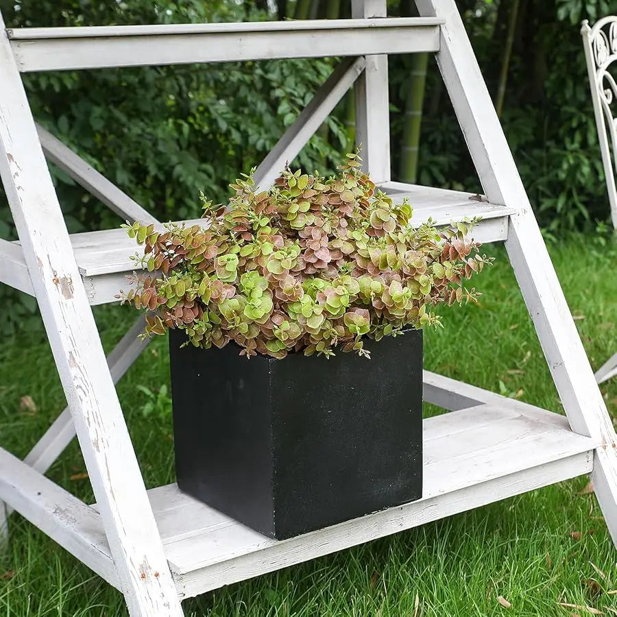 XMSJ Artificial Fall Leaves Boxwood 8-Piece Outdoor Garden Decor