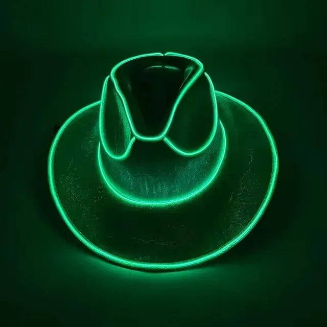 LED Light Up Cowboy Hat for Party Pearlescent Western
