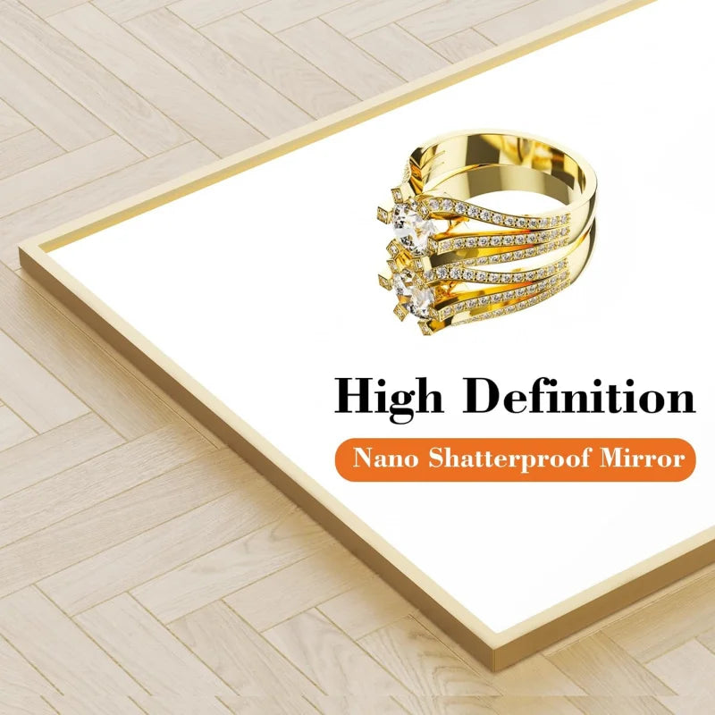 Floor Standing Mirror With Aluminum Frame And Nano Glass Wall