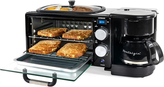 Iosn 3 In 1 Retro Breakfast Station Coffee Maker Oven