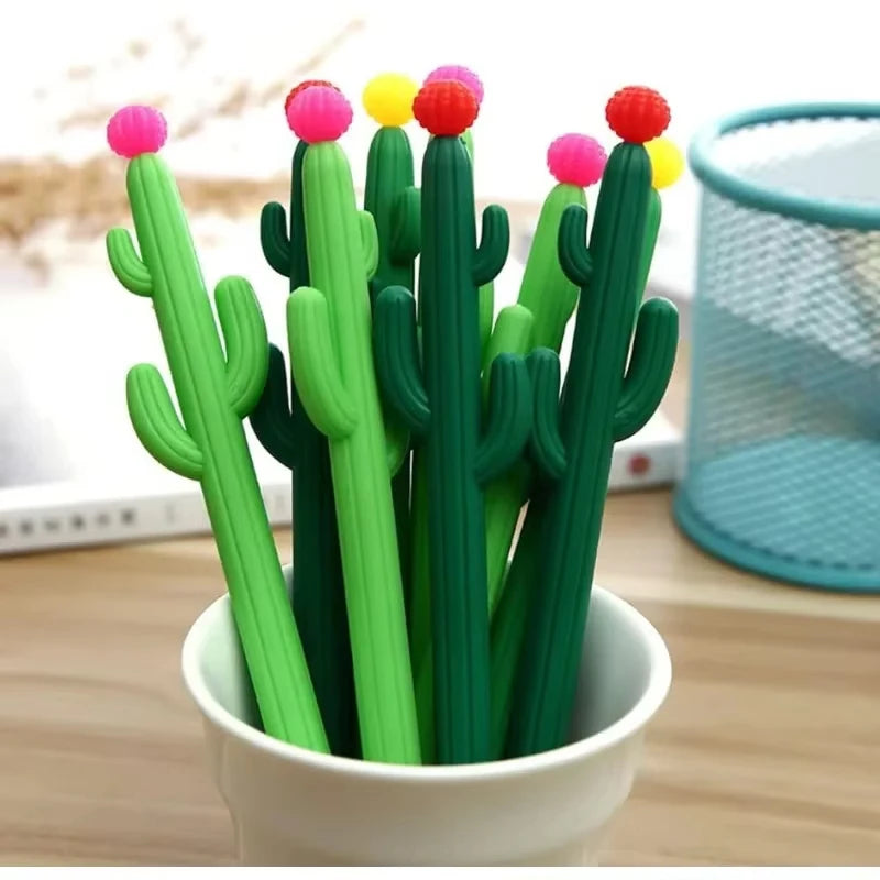 Erasable Or Not Cactus Gel Pen Set 24 Pcs Classroom
