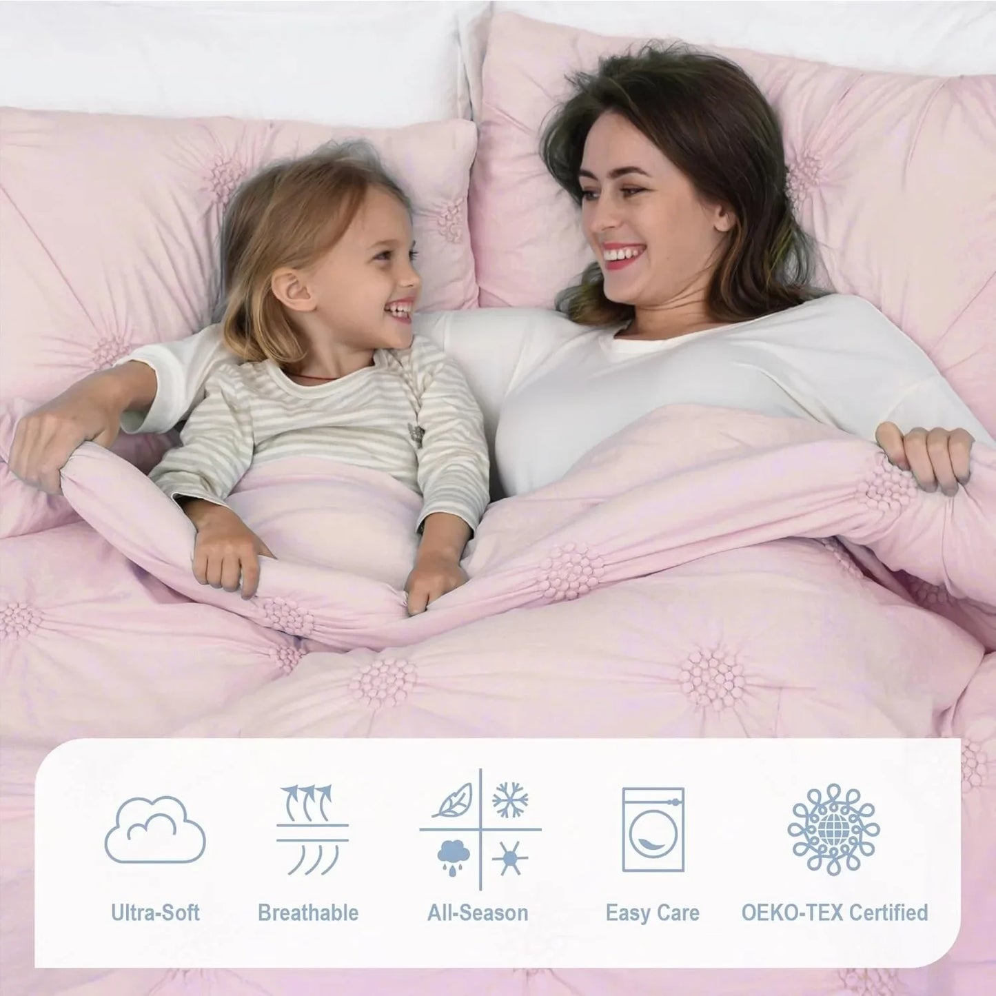 Breez Retail Therapy 3 Piece Pintuck Comforter Set 3D Floral
