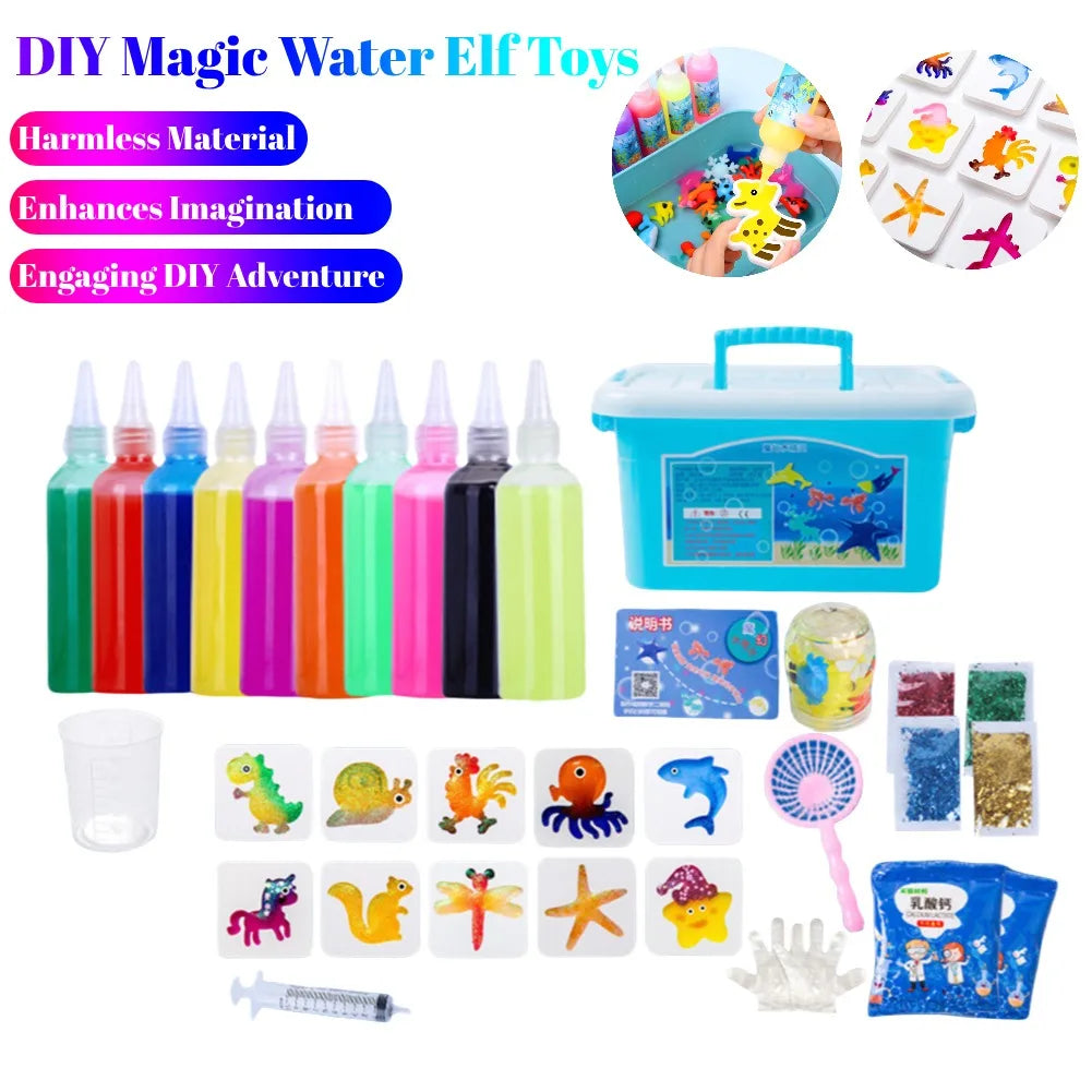 DIY Magic Water Elf Toys Kids Handmade Craft Painting Stickers Fairy Gel Ocean Mold Montessori Education Toys Children Gift